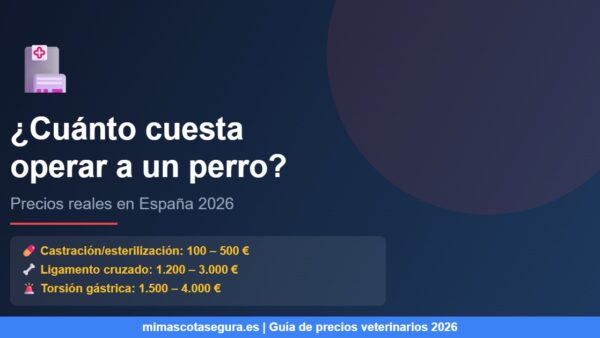 Precios de operaciones veterinarias para perros en España 2026